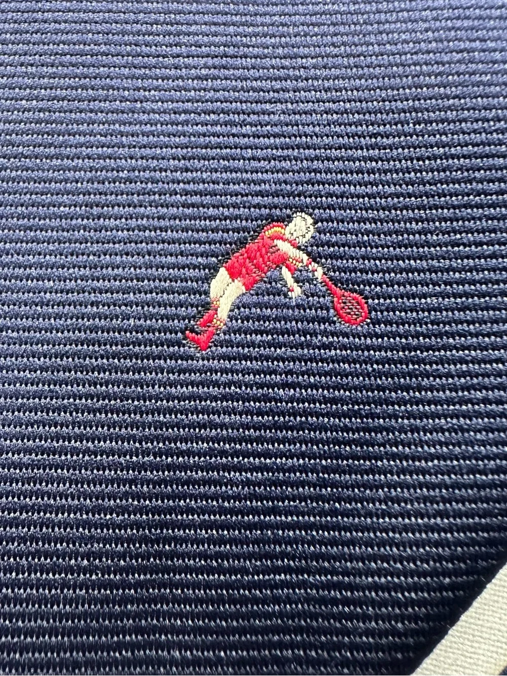 Vintage Rivetz of Boston Mens Tie Navy Tennis Player Novelty L 56